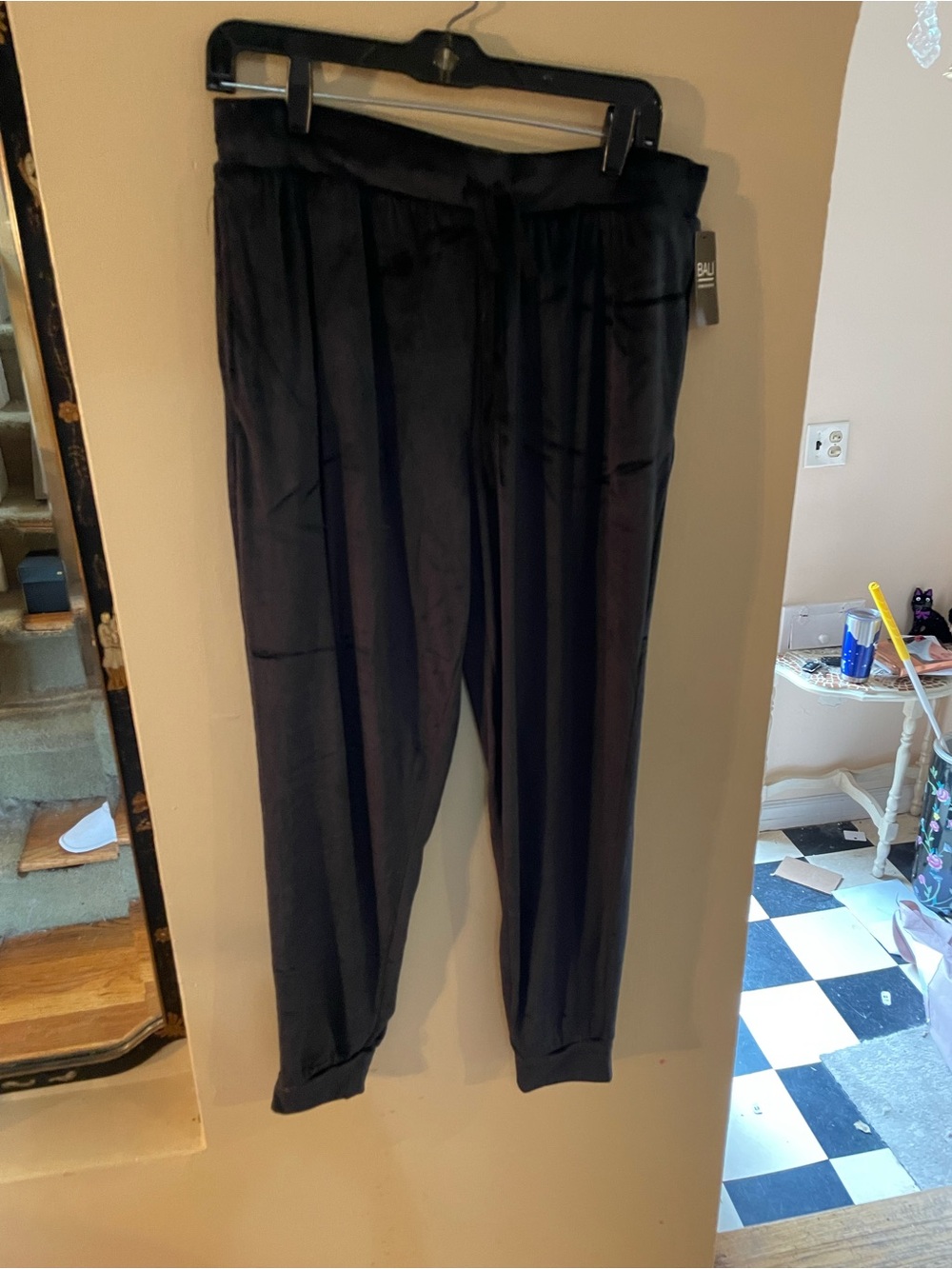 Bali NWT Black Drawstring Jogger Pants